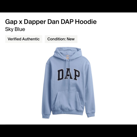 Medium Limited Edition DAP GAP Hoodie - Sky Blue - Picture 3 of 5